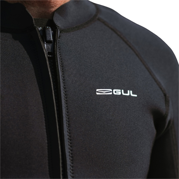 2026 Gul Mens Response Natur 3mm Front Zip Jacket RE6304-BKBK - Black